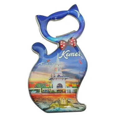 Toptan Kemer Temalı Myros Metal Kedi Açacak Magnet 97x48 mm - 8