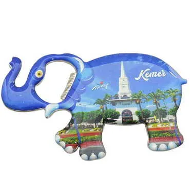 Kemer Themed Elephant Shaped Metal Magnetic Bottle Opener 100x60 mm - 3