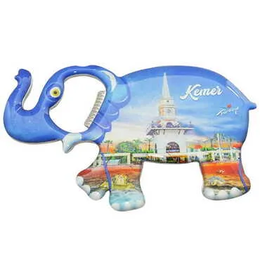 Kemer Themed Elephant Shaped Metal Magnetic Bottle Opener 100x60 mm - 4