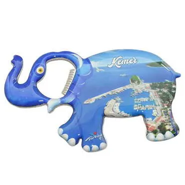Kemer Themed Elephant Shaped Metal Magnetic Bottle Opener 100x60 mm - 5