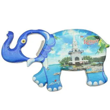 Kemer Themed Elephant Shaped Metal Magnetic Bottle Opener 100x60 mm - 6