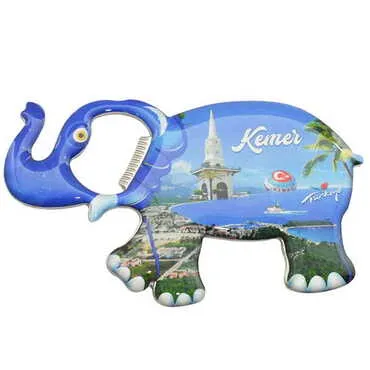 Kemer Themed Elephant Shaped Metal Magnetic Bottle Opener 100x60 mm - 7