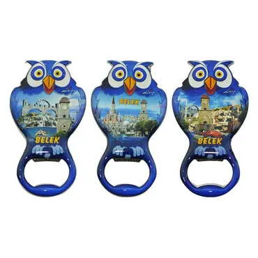 Toptan Belek Temalı Myros Metal Baykuş Açacak Magnet 88x47 mm - 3