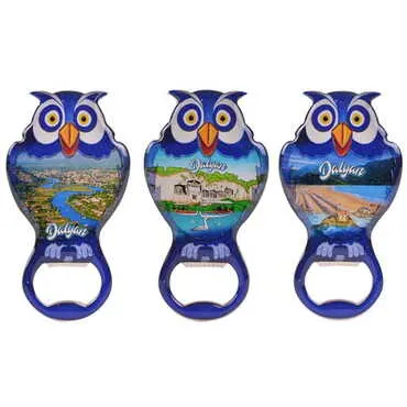 Dalyan Themed Owl Shaped Metal Magnetic Bottle Opener 88x47 mm - 3