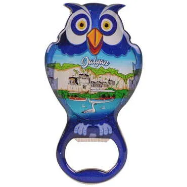 Dalyan Themed Owl Shaped Metal Magnetic Bottle Opener 88x47 mm - 4