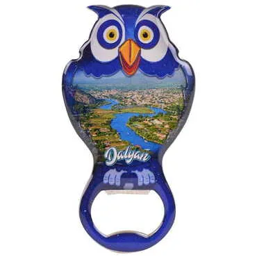 Dalyan Themed Owl Shaped Metal Magnetic Bottle Opener 88x47 mm - 6