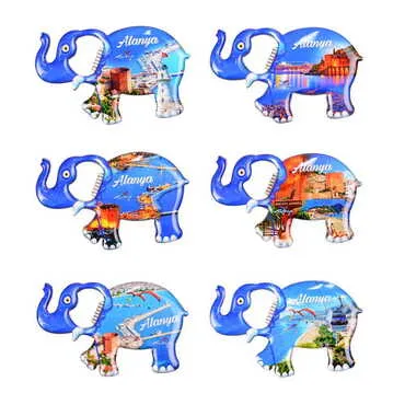 Alanya Themed Elephant Shaped Metal Magnetic Bottle Opener 98x61 mm - 4