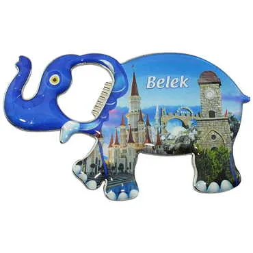 Belek Themed Elephant Shaped Metal Magnetic Bottle Opener 98x61 mm - 5