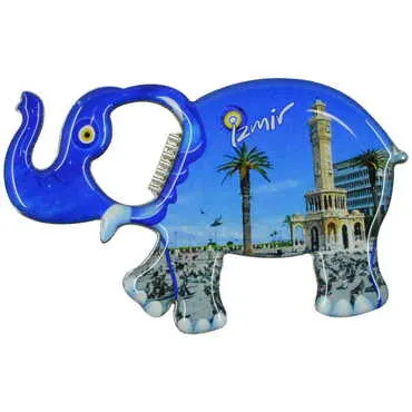 Izmir Themed Elephant Shaped Metal Magnetic Bottle Opener 98x61 mm - 4