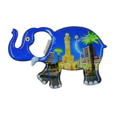 Izmir Themed Elephant Shaped Metal Magnetic Bottle Opener 98x61 mm - 6