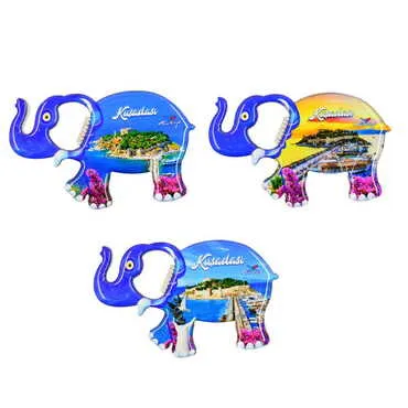 Toptan Kuşadası Temalı Myros Metal Fil Açacak Magnet 98x61 mm - 3
