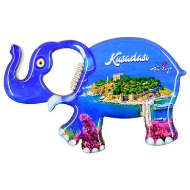 Toptan Kuşadası Temalı Myros Metal Fil Açacak Magnet 98x61 mm - 4