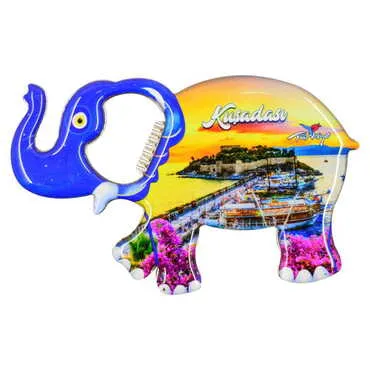 Toptan Kuşadası Temalı Myros Metal Fil Açacak Magnet 98x61 mm - 5