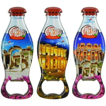 Ephesus Themed Coke Bottle Shaped Metal Magnetic Bottle Opener 120x41 mm - 3