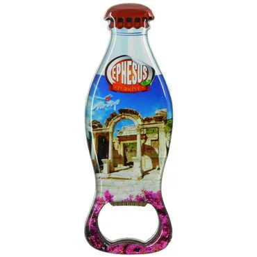 Ephesus Themed Coke Bottle Shaped Metal Magnetic Bottle Opener 120x41 mm - 4