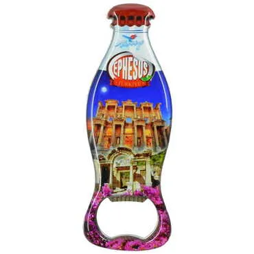 Ephesus Themed Coke Bottle Shaped Metal Magnetic Bottle Opener 120x41 mm - 6