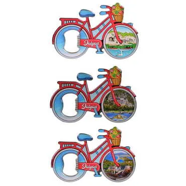 Dalyan Themed Bicycle Shaped Metal Magnetic Bottle Opener 100x65 mm - 3