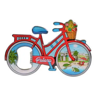 Patara Themed Bicycle Shaped Metal Magnetic Bottle Opener 100x65 mm - 4