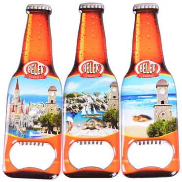 Belek Themed Beer Bottle Shaped Metal Magnetic Bottle Opener 130x39 mm - 3