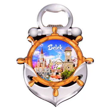 Belek Themed Anchor Shaped Metal Magnetic Bottle Opener 105x72 mm - 5