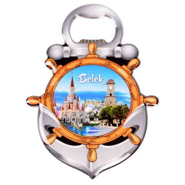 Belek Themed Anchor Shaped Metal Magnetic Bottle Opener 105x72 mm - 6