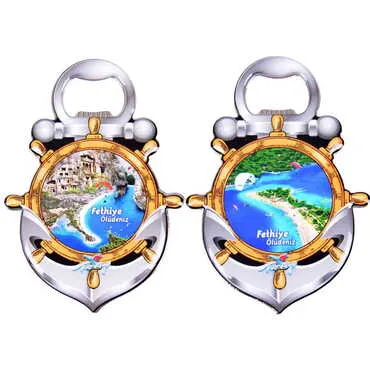 Toptan Fethiye Temalı Myros Metal Çapa Açacak Magnet 105x72 mm - 3