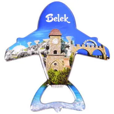 Toptan Belek Temalı Myros Metal Uçak Açacak Magnet 105x89 mm - 4