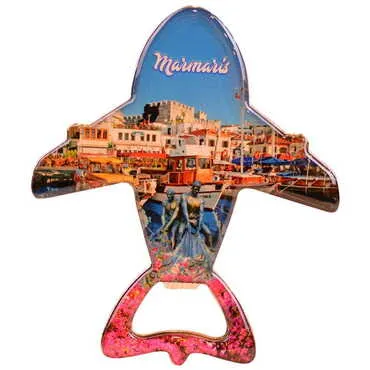 Toptan Marmaris Temalı Myros Metal Uçak Açacak Magnet 105x89 mm - 4