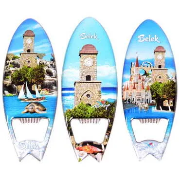 Toptan Belek Temalı Myros Metal Sörf Açacak Magnet 128x45 mm - 3