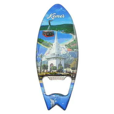 Kemer Themed Surf Board Shaped Metal Magnetic Bottle Opener 128x45 mm - 6