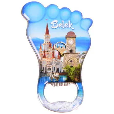 Belek Themed Foot Shaped Metal Magnetic Bottle Opener 100x59 mm - 4