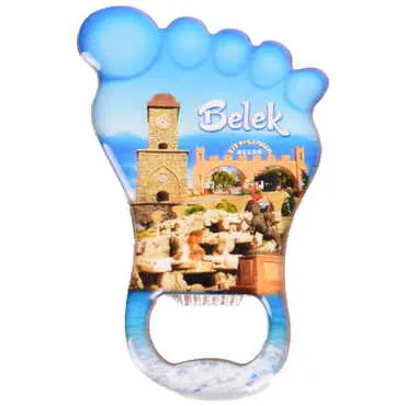 Belek Themed Foot Shaped Metal Magnetic Bottle Opener 100x59 mm - 5
