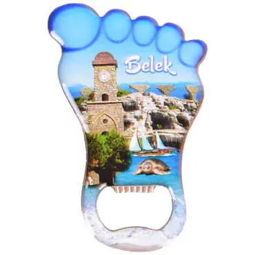 Belek Themed Foot Shaped Metal Magnetic Bottle Opener 100x59 mm - 6