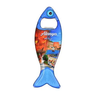 Toptan Alanya Temalı Myros Metal Balık Açacak Magnet 120x43 mm - 4