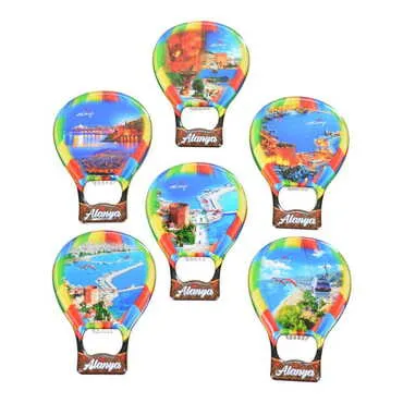 Alanya Themed Baloon Shaped Metal Magnetic Bottle Opener 102x73 mm - 3