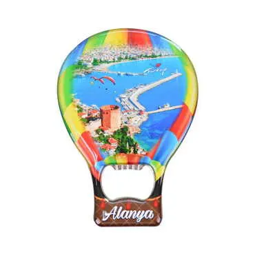 Alanya Themed Baloon Shaped Metal Magnetic Bottle Opener 102x73 mm - 5
