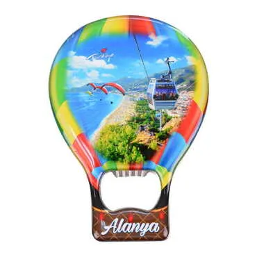 Alanya Themed Baloon Shaped Metal Magnetic Bottle Opener 102x73 mm - 7