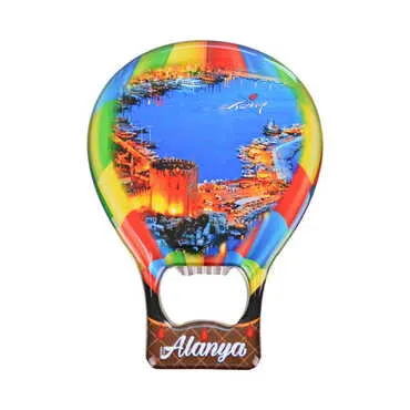 Alanya Themed Baloon Shaped Metal Magnetic Bottle Opener 102x73 mm - 8