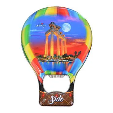 Side Themed Baloon Shaped Metal Magnetic Bottle Opener 102x73 mm - 7