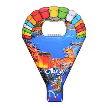 Alanya Themed Parachute Shaped Metal Magnetic Opener 113x75 mm - 4