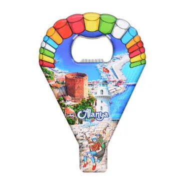 Alanya Themed Parachute Shaped Metal Magnetic Opener 113x75 mm - 5