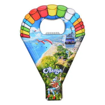Alanya Themed Parachute Shaped Metal Magnetic Opener 113x75 mm - 7