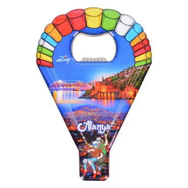 Alanya Themed Parachute Shaped Metal Magnetic Opener 113x75 mm - 8