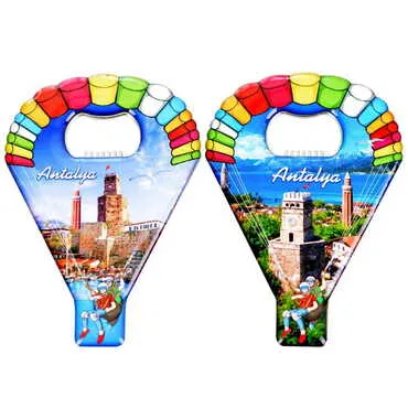 Antalya Themed Parachute Shaped Metal Magnetic Opener 113x75 mm - 3