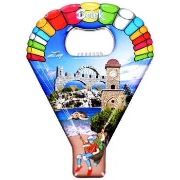 Belek Themed Parachute Shaped Metal Magnetic Opener 113x75 mm - 4