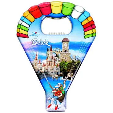 Belek Themed Parachute Shaped Metal Magnetic Opener 113x75 mm - 5