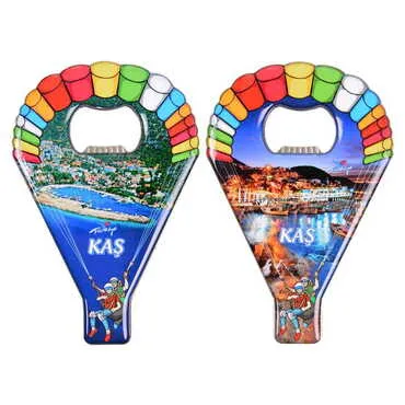 Kas Themed Parachute Shaped Metal Magnetic Opener 113x75 mm - 3