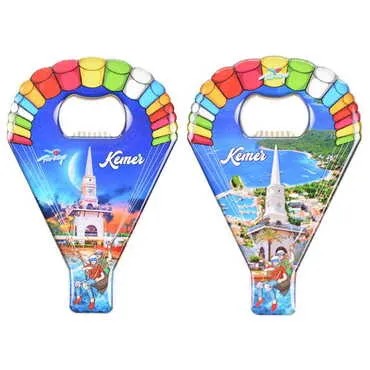 Kemer Themed Parachute Shaped Metal Magnetic Opener 113x75 mm - 3