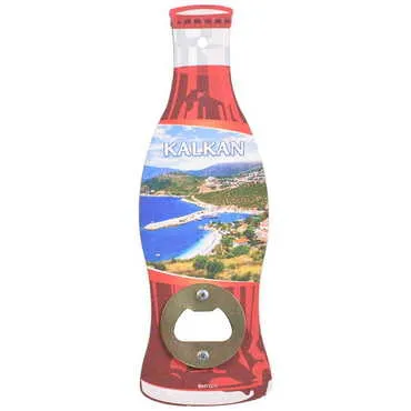 Kalkan Themed Coke Bottle Shaped Printed MDF Wooden Bottle Opener 200x66 mm - 4