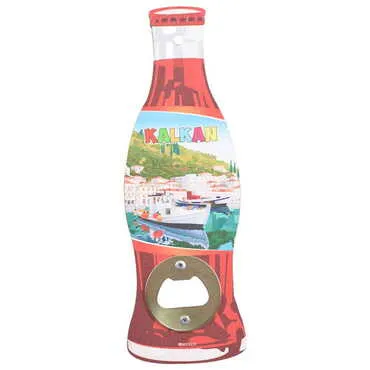 Kalkan Themed Coke Bottle Shaped Printed MDF Wooden Bottle Opener 200x66 mm - 5